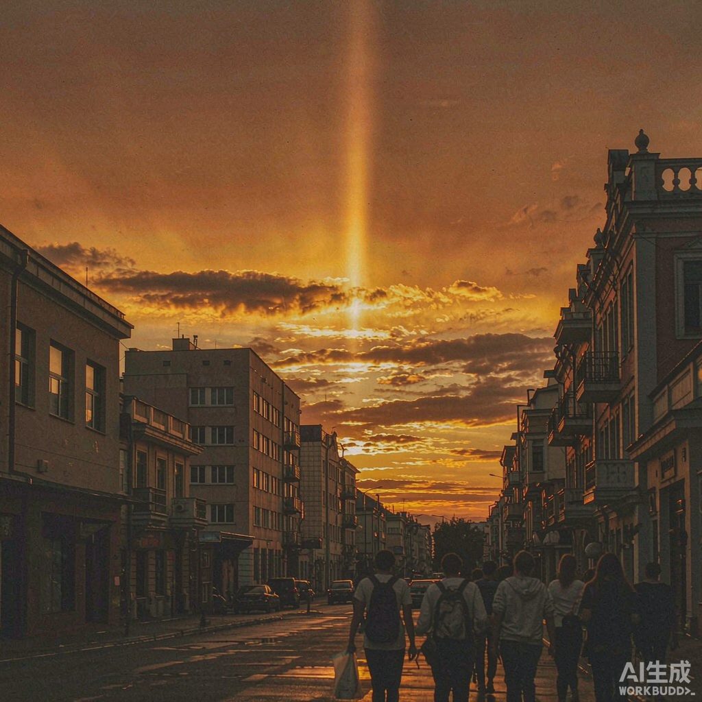 下班路上的晚霞